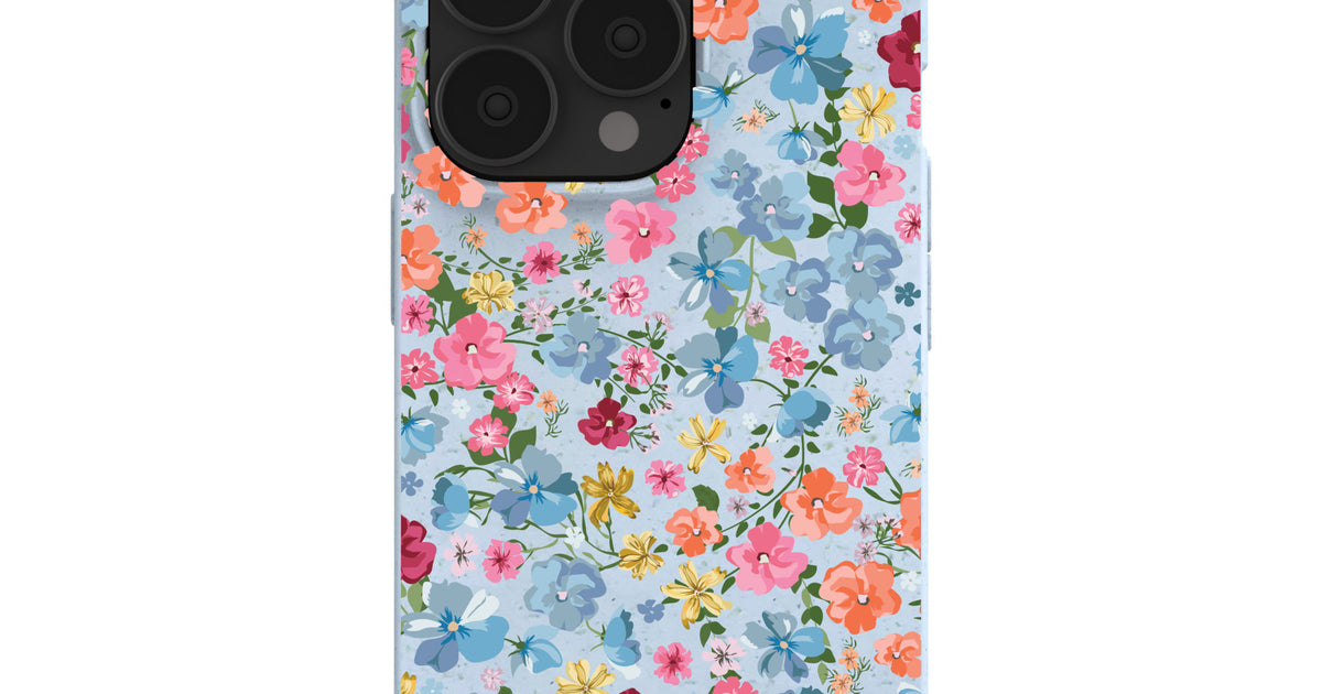 Powder Blue Fleurs iPhone 13 Pro Case