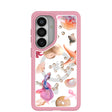 Clear Aqua Dreams Samsung Galaxy S26 Case With Petal Pink Ridge (Magnetic Charging included)