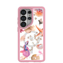 Clear Aqua Dreams Samsung Galaxy S26 Ultra Case With Petal Pink Ridge (Magnetic Charging included)