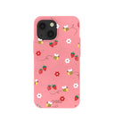 Bubblegum Pink Bees n Berries iPhone 13 Mini Case