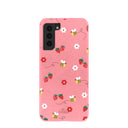 Bubblegum Pink Bees n Berries Samsung Galaxy S21 Case
