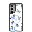 Clear Blue Butterflies Samsung Galaxy S26+(Plus) Case With Noir Ridge (Magnetic Charging included)
