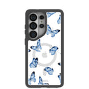 Clear Blue Butterflies Samsung Galaxy S26 Ultra Case With Noir Ridge (Magnetic Charging included)