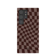 Chocolate Brown Cafe Check Samsung Galaxy S24 Ultra Case