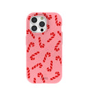 Bubblegum Pink Candy Cane Chaos iPhone 15 Pro Case