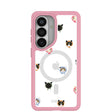 Clear Cat Couture Samsung Galaxy S26 Case With Petal Pink Ridge (Magnetic Charging included)