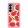 Clear Cherry Berry Samsung Galaxy S26 Case With Petal Pink Ridge (Magnetic Charging included)