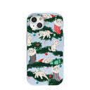 Powder Blue Christmas Kittens iPhone 15 Case