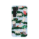 Powder Blue Christmas Kittens Samsung Galaxy S25 Case