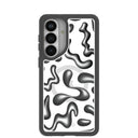 Clear Chrome Doodles Samsung Galaxy S26+(Plus) Case With Noir Ridge (Magnetic Charging included)