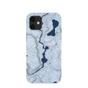 Powder Blue Contour Lines iPhone 12 Mini Case