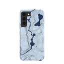 Powder Blue Contour Lines Samsung Galaxy S22 Case