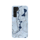 Powder Blue Contour Lines Samsung Galaxy S25+(Plus) Case