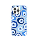 Powder Blue Evil Eye iPhone 14 Pro Case