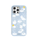 Powder Blue Fluffy Flower iPhone 16 Pro Max Case