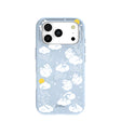 Powder Blue Fluffy Flower iPhone 17 Pro Case