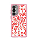 Clear Funky Fleurs Samsung Galaxy S26+(Plus) Case With Petal Pink Ridge (Magnetic Charging included)