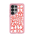 Clear Funky Fleurs Samsung Galaxy S26 Ultra Case With Petal Pink Ridge (Magnetic Charging included)