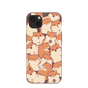 Chocolate Brown Happy Hamsters iPhone 13 Case