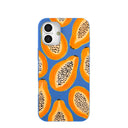 Electric Blue Juicy Papayas iPhone 16 Plus Case
