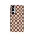 Chocolate Brown Latte Check Samsung Galaxy S26+(Plus) Case