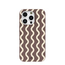 Chocolate Brown Latte Waves iPhone 16 Pro Case