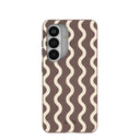 Chocolate Brown Latte Waves Samsung Galaxy S26 Case
