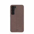Chocolate Brown Leaf Veins Samsung Galaxy S25+(Plus) Case