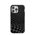 Black Melted Checkers iPhone 14 Pro Max Case