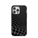 Black Melted Checkers iPhone 14 Pro Max Case