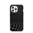 Black Melted Checkers iPhone 14 Pro Case