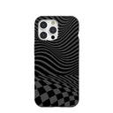 Black Melted Checkers iPhone 15 Pro Max Case