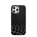Black Melted Checkers iPhone 16 Pro Max Case