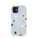 Powder Blue Rainbow Dots iPhone 12 Mini Case