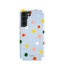 Powder Blue Rainbow Dots Samsung Galaxy S22 Case