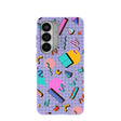 Lavender Retro Grid Samsung Galaxy S26 Case
