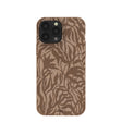 Chocolate Brown Rustic Leaves iPhone 13 Pro Max Case