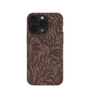 Chocolate Brown Rustic Leaves iPhone 13 Pro Case