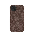 Chocolate Brown Rustic Leaves iPhone 13 Case