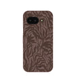Chocolate Brown Rustic Leaves Google Pixel 9a Case