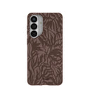 Chocolate Brown Rustic Leaves Samsung Galaxy S26+(Plus) Case