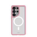 Clear Samsung Galaxy S26 Ultra Case with Petal Pink Ridge (Magnetic Charging Included)