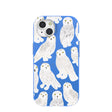 Electric Blue Snowy Owls iPhone 15 Case