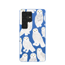 Electric Blue Snowy Owls Samsung Galaxy S25 Ultra Case