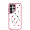 Clear Summer Berries Samsung Galaxy S26 Ultra Case With Petal Pink Ridge (Magnetic Charging included)