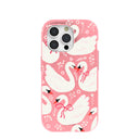 Bubblegum Pink Swan Garden iPhone 15 Pro Case