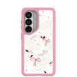 Clear Swan Garden Samsung Galaxy S26 Case With Petal Pink Ridge (Magnetic Charging included)