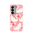 Bubblegum Pink Swan Garden Samsung Galaxy S26 Case