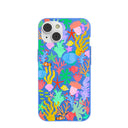 Electric Blue Underwater Blooms iPhone 14 Case
