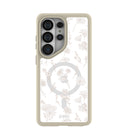 Clear Vanilla Flora Samsung Galaxy S26 Ultra Case With London Fog Ridge (Magnetic Charging included)